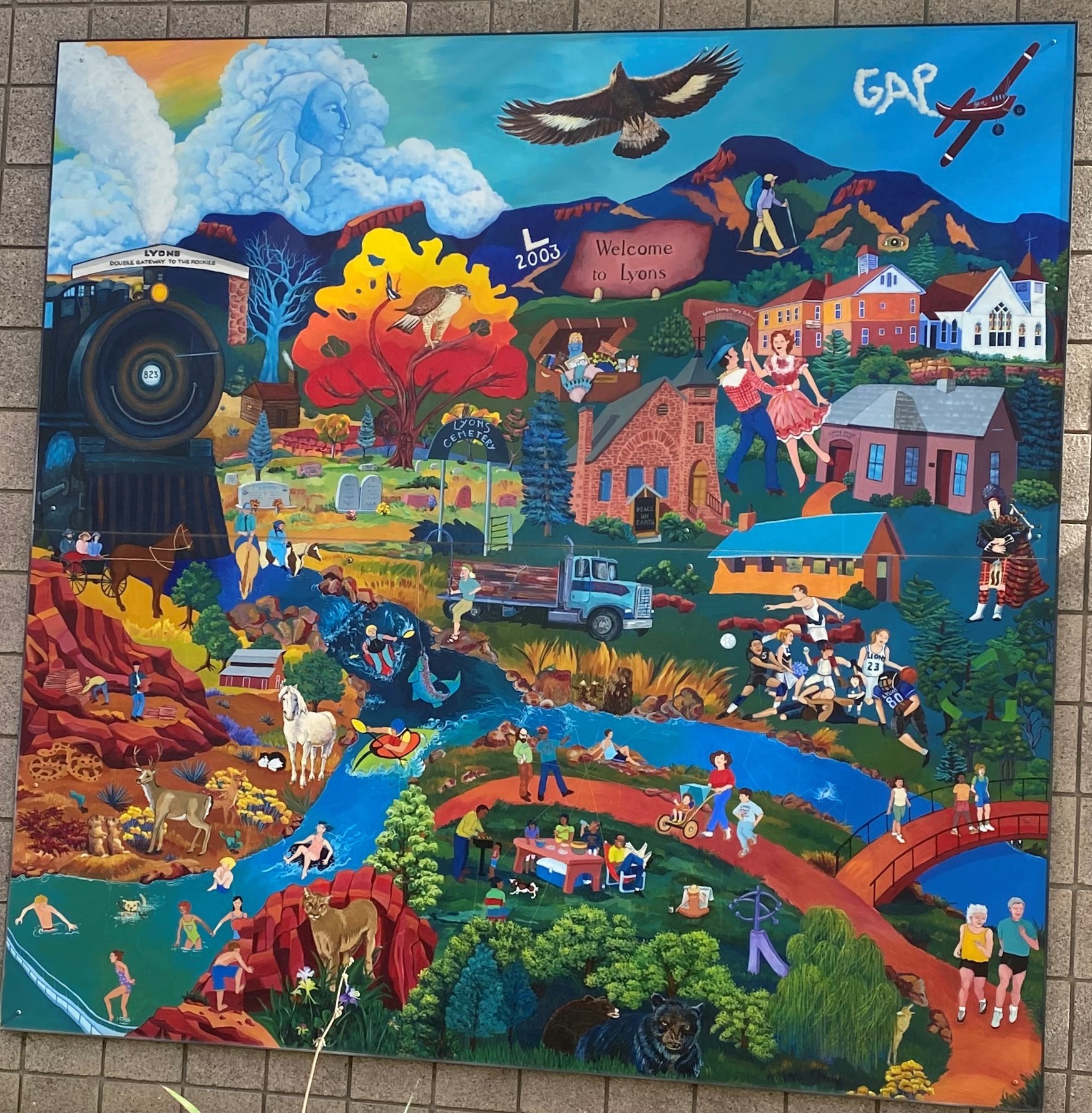 Lyons Mural; Past, Present, and Future Clio